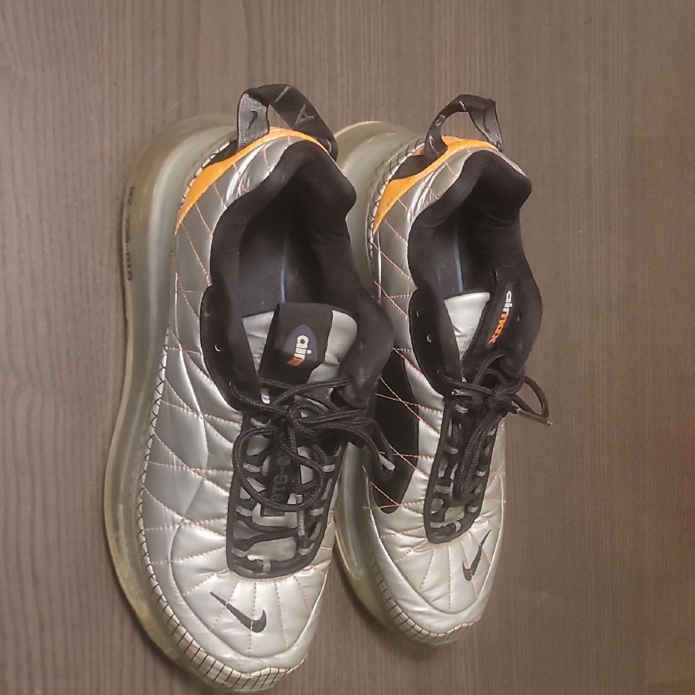 Nike Silver and Orange Sneakers with Reflective Design
